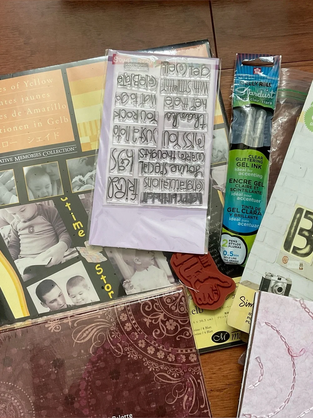 Over 4 Pounds Crafts New And Used Hobby Scrapbooking Lot Variety Paper Stamps